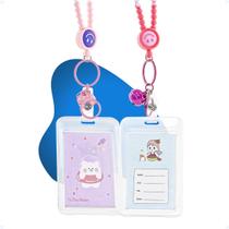 Porta Crachá Vertical Rígido Congresso Fofo Com Alça De Mão