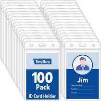 Porta Crachá YesBes 100 Unidades PVC Transparente Impermeável 9x6 cm Porta Crachá YesBes 100 Unidades PVC Transparente Impermeável 9x6 cm