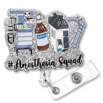 Porta-crachá ZBBFSCSB Anesthesia Squad Glitter Retrátil