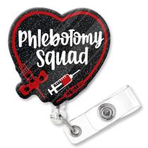 Porta-crachá ZBBFSCSB Phlebotomy Squad Glitter Retrátil