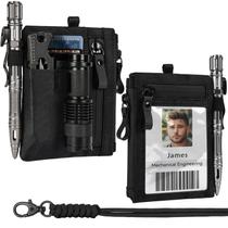 Porta-crachás: carteira tática LIUGX com bloqueio de RFID