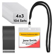 Porta-crachás com cordões SEE-IT! Conjuntos de 104 e 52 quantidades Porta-crachás com cordões SEE-IT! Conjuntos de 104 e 52 quantidades