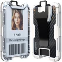 Porta-crachás LIUGX Carbon Fiber ID Card Wallet 4 cartões Porta-crachás LIUGX Carbon Fiber ID Card Wallet 4 cartões