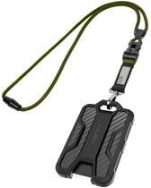 Porta Credencial LIUGX con textura de fibra de carbono, cordón y clip Porta Credencial LIUGX con textura de fibra de carbono, cordón y clip