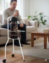 Porta Cuia e Garrafa Térmica Porta Chimarrão Erva Mate Aramado Tubular 2 Rodinhas Aço - Vinci