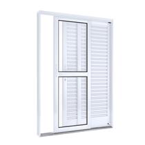 Porta de Aço Balcão 215x150cm com Vidro 3 Folhas Facilita Lucasa Branco Porta de Aço Balcão 215x150cm com Vidro 3 Folhas Facilita Lucasa Branco