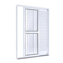 Porta de Aço Balcão 215x150cm com Vidro 3 Folhas Facilita Lucasa Branco Porta de Aço Balcão 215x150cm com Vidro 3 Folhas Facilita Lucasa Branco