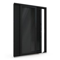 Porta de Aço Balcão Flex 214x150cm com Vidro 3 Folhas Facilitá Lucasa