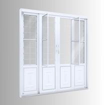 Porta de Aço de Correr 213x200 com Grade Quadrada e Postigo Facilita Lucasa