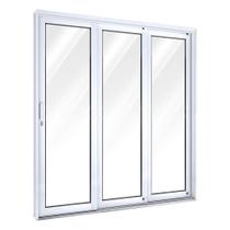 Porta de Aço de Correr 213x200cm 3 Folhas com Vidro Facilita Lucasa Porta de Aço de Correr 213x200cm 3 Folhas com Vidro Facilita Lucasa