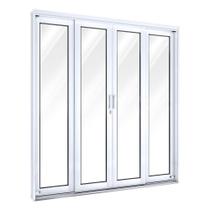 Porta de Aço de Correr 213x200cm com Vidro 4 Folhas 2 Fixas Facilita Lucasa Porta de Aço de Correr 213x200cm com Vidro 4 Folhas 2 Fixas Facilita Lucasa