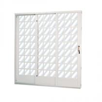 Porta de Aço de Correr 215x160cm Minas Sul MGM Abertura Direita Branco