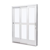 Porta de Aço de Correr 215x200cm 3 Folhas Vidro Liso Qualitysol Ramassol Porta de Aço de Correr 215x200cm 3 Folhas Vidro Liso Qualitysol Ramassol