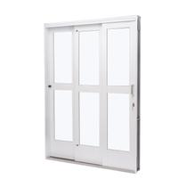 Porta de Aço de Correr 215x200cm 3 Folhas Vidro Liso Qualitysol Ramassol