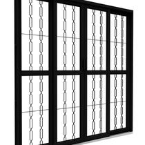 Porta de Aço de Correr Central com Grade Mosaico 4 Folhas 213x200 Riobras Aço Pronto