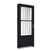 Porta de Aço de Giro com Postigo e Grade Mosaico 215x90cm Facilitá Lucasa