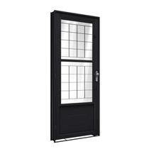 Porta de Aço de Giro com Postigo e Grade Quadrada 215x90cm Facilitá Lucasa