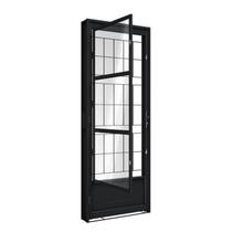 Porta de Aço de Giro com Postigo e Grade QUADRADA215X85CM Aço Pronto Riobras Abertura Esquerda Preto Porta de Aço de Giro com Postigo e Grade QUADRADA215X85CM Aço Pronto Riobras Abertura Esquerda Preto