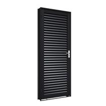 Porta de Aço de Giro Laminada 215x86cm Facilitá Lucasa Abertura Esquerda Preto