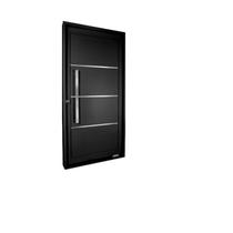 Porta de Aço Pivotante Social 217x105x12cm com Friso Ideal Crv Esquadrias Abertura Direita