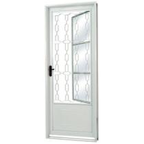 Porta de Aço Postigo 215x85cm com Grade Elo Minas Sul MGM Abertura Esquerda Branco Porta de Aço Postigo 215x85cm com Grade Elo Minas Sul MGM Abertura Esquerda Branco