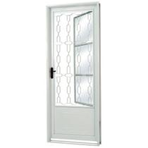 Porta de Aço Postigo 215x85cm com Grade Elo Minas Sul Mgm Abertura Esquerda