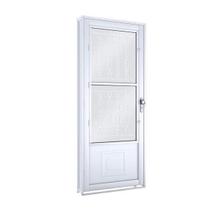 Porta de Aço Postigo 215x90cm com Grade Mosaico e Vidro Mini Boreal Lucasa Porta de Aço Postigo 215x90cm com Grade Mosaico e Vidro Mini Boreal Lucasa