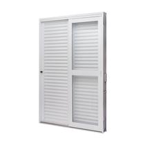 Porta de Aço Veneziana de Correr Lateral 215x142cm 3 Folha Vidro Liso Qualitysol Ramassol