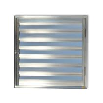 Porta de Alumínio Abrigo 60x60cm para Água e Gás 1 Folha com Ventilação Anodizado Brilhante Brimak