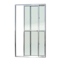 Porta de Alumínio Balcão 210x150cm 2 Folhas com Vidro Liso Anodizado Brilhante Super Brimak