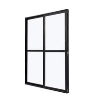 Porta de Aluminio Balcão 210x160cm 2 Folhas com Vidro Liso e Batente 7,9cm Cristal Ultra Ramassol