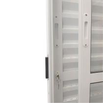 Porta de Alumínio Balcão 3 Folhas Móveis Branca Linha 25 Com Fechadura - DC Porta de Alumínio Balcão 3 Folhas Móveis Branca Linha 25 Com Fechadura - DC