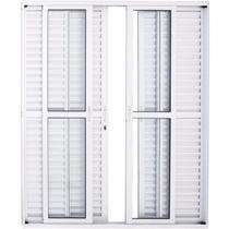Porta de Alumínio Balcão 6 Folhas Branca Linha 25 Com Fechadura - DC