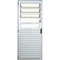 Porta De Alumínio Basculante 2,10 X 0,80 Direita Linha Normatizada Cor Branco