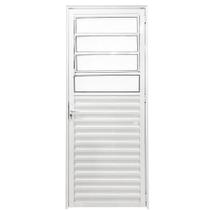 Porta De Aluminio Basculante Branca Linha 25 - 210x100 Direita
