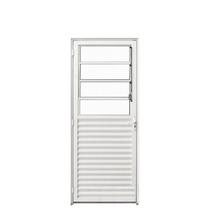 Porta de Alumínio com Basculante 210x90cm Hale Esquadrias Abertura Esquerda Branco Porta de Alumínio com Basculante 210x90cm Hale Esquadrias Abertura Esquerda Branco