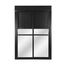 Porta de Aluminio com Persiana Integrada 220x120cm 2 Folhas Manuais