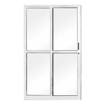 Porta de Alumínio de Correr 210x140cm 2 Folhas 1 Fixa com Vidro Temperado MGM