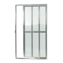 Porta de Alumínio de Correr 210x150cm 2 Folhas com Vidro Liso e Anodizado Brilhante Super Brimak
