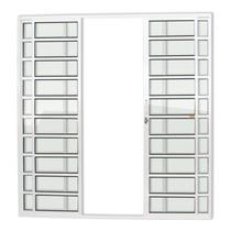 Porta de Alumínio de Correr 210x200cm 4 Folhas com Travessa e Vidro Liso Super Brimak Branco Porta de Alumínio de Correr 210x200cm 4 Folhas com Travessa e Vidro Liso Super Brimak Branco