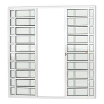 Porta de Alumínio de Correr 210x240cm 4 Folhas com Travessa e Vidro Liso Super Brimak Branco Porta de Alumínio de Correr 210x240cm 4 Folhas com Travessa e Vidro Liso Super Brimak Branco