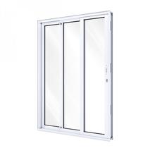 Porta de Alumínio de Correr 215x150cm 3 Folhas com Vidro Lucasa Alumínio Branco Porta de Alumínio de Correr 215x150cm 3 Folhas com Vidro Lucasa Alumínio Branco