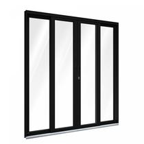 Porta de Alumínio de Correr 215x200cm 4 Folhas com Vidro Liso Lucasa Alumínio