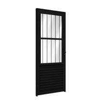 Porta de Alumínio de Giro com Postigo e Grade 215x85cm Riobras Abertura Esquerda