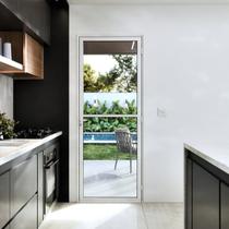 Porta de Alumínio de Giro de Vidro com Travessa 215x85cm Lucasa Ideale Branco Porta de Alumínio de Giro de Vidro com Travessa 215x85cm Lucasa Ideale Branco