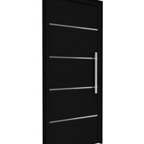 Porta de Alumínio de Giro Lambri 215x95cm com Friso e Puxador de 60cm Lucasa Ideale Preto Porta de Alumínio de Giro Lambri 215x95cm com Friso e Puxador de 60cm Lucasa Ideale Preto