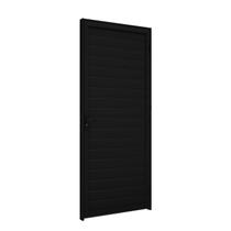 Porta de Alumínio de Giro Lambri com Maçaneta 215x75cm Abertura Direita Riobras Aluminio Preto