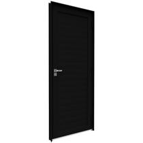 Porta de Alumínio de Giro Lambri com Maçaneta 215x85 Lucasa Eccellente Abertura Direita Preto Porta de Alumínio de Giro Lambri com Maçaneta 215x85 Lucasa Eccellente Abertura Direita Preto
