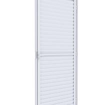 Porta de Alumínio de Giro Laminada Ventilada 215x95cm Lucasa Ideale Abertura Esquerda