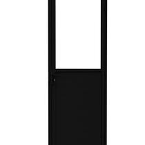Porta de Alumínio de Giro Mista com Lambri e Vidro 215x85cm Lucasa Ideale Abertura Esquerda